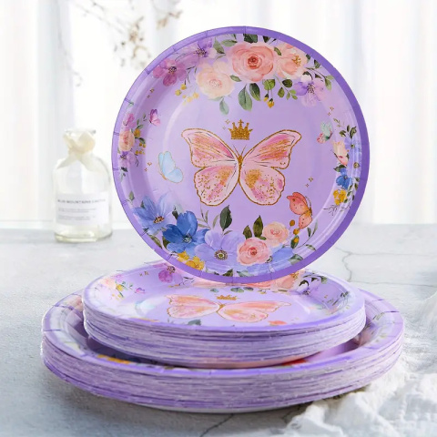 Małe talerzyki z motywem motyla 18cm