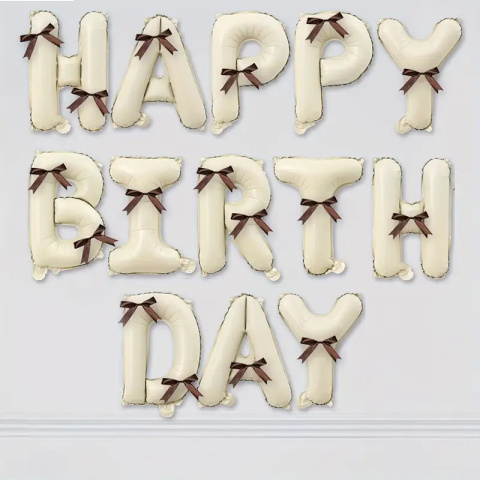 Zestaw balonów Happy Birthday z kokardkami Zestaw balonów Happy Birthday z kokardkami
