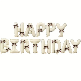 Zestaw balonów Happy Birthday z kokardkami