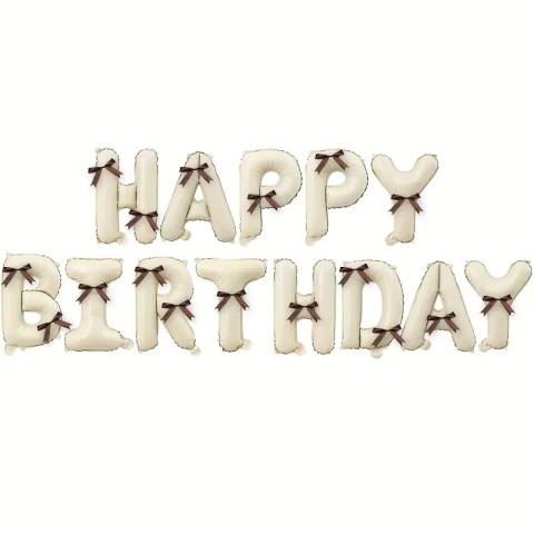 Zestaw balonów Happy Birthday z kokardkami Zestaw balonów Happy Birthday z kokardkami
