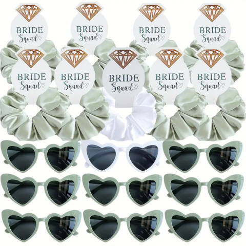 Zestaw okularów i scrunchies Bride Squad Zestaw okularów i scrunchies Bride Squad